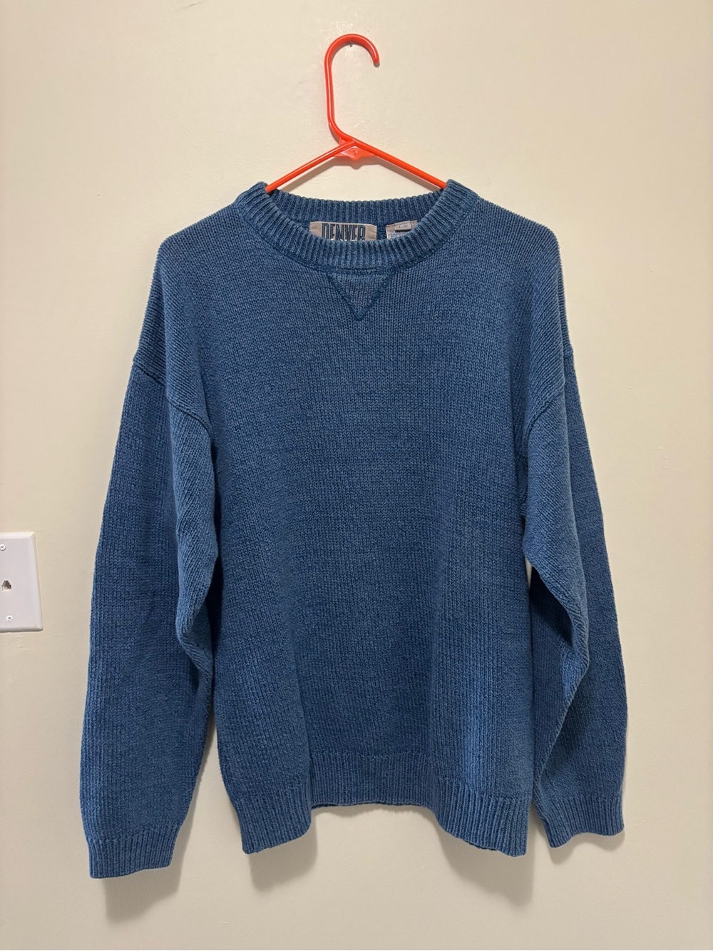 Vintage Denver Hayes Casuals Blue Cotton Crewneck Sweater